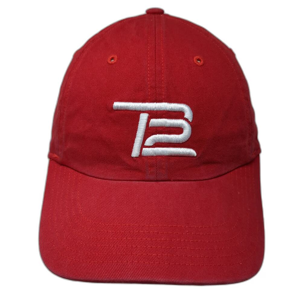 TB12 Baseball Cap Red One Size Keep Going Embroidered Adjustable Cotton Hat